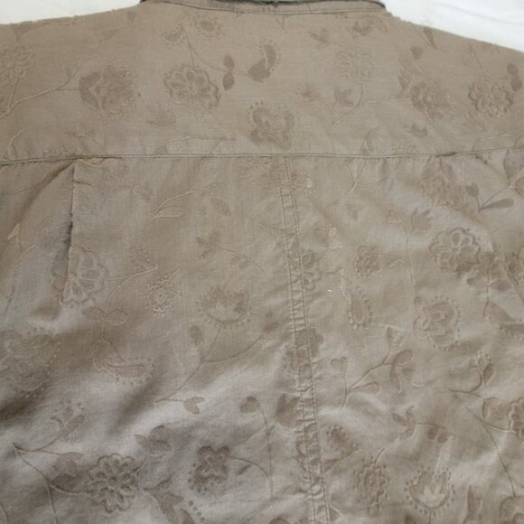 Territory Ahead Floral Brown Long Sleeve Shirt Flocked  Designs Size XL - Picture 14 of 14
